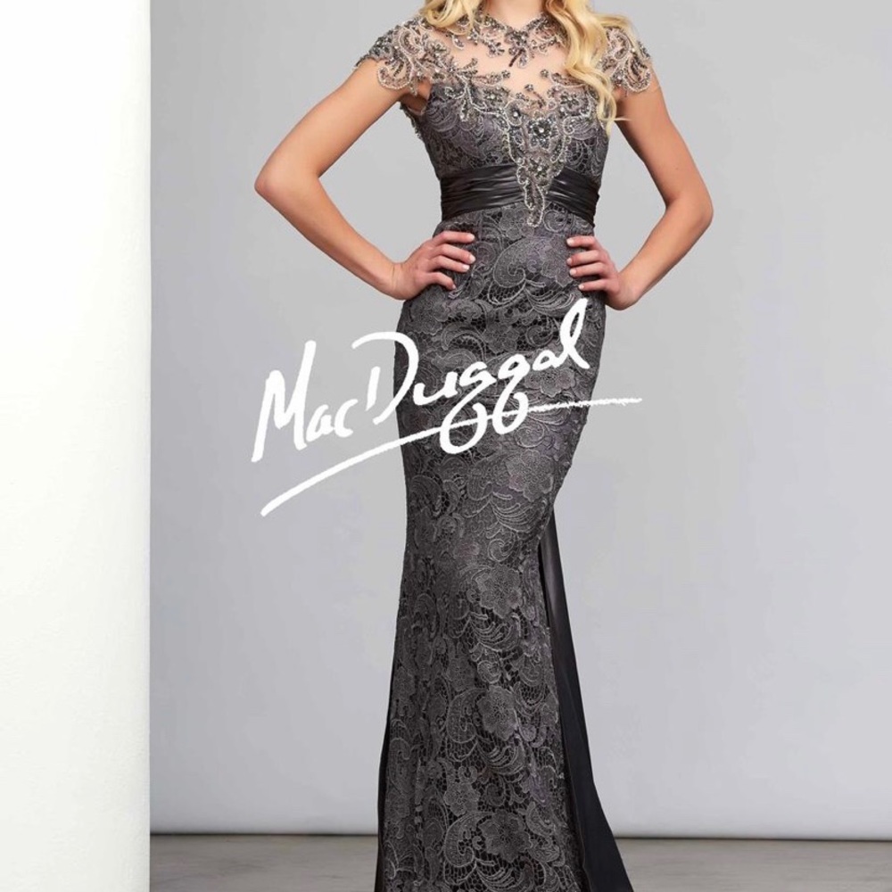 Mac Duggal Couture Evening Gown Charcoal